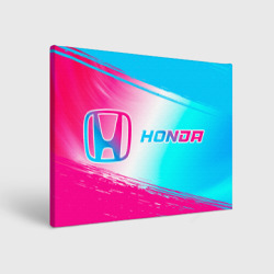 Холст прямоугольный Honda neon gradient style: надпись и символ