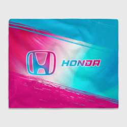 Плед 3D Honda neon gradient style: надпись и символ