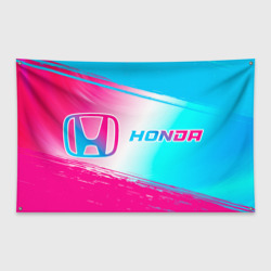 Флаг-баннер Honda neon gradient style: надпись и символ