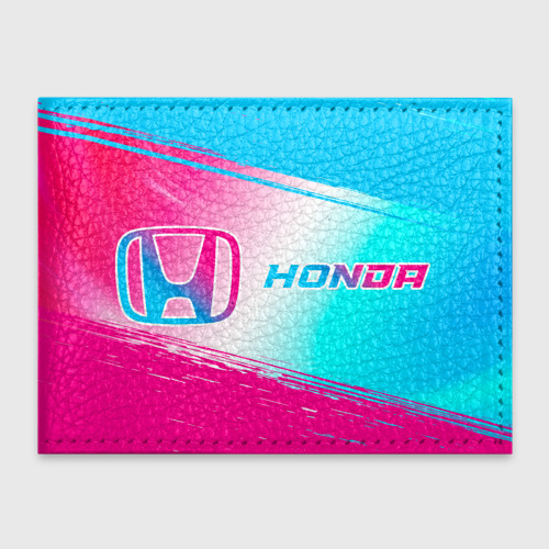 Обложка для студенческого билета Honda neon gradient style: надпись и символ