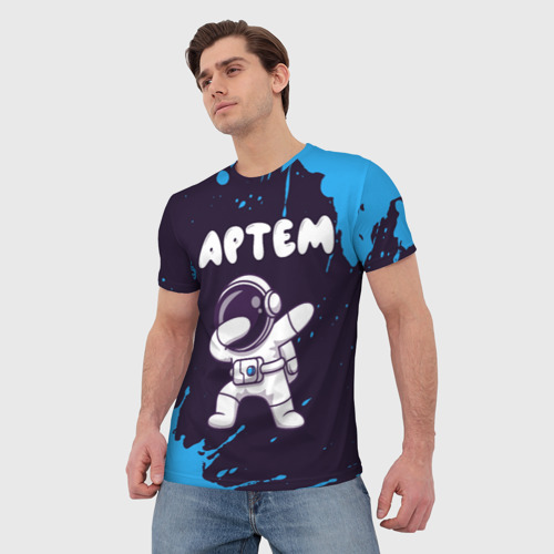 Мужская футболка 3D Артем космонавт даб, цвет 3D печать - фото 3