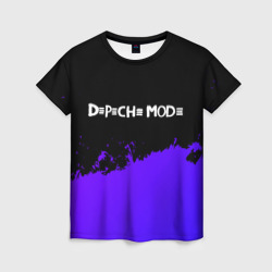 Женская футболка 3D Depeche Mode purple grunge