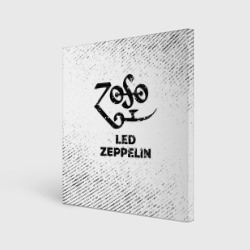 Холст квадратный Led Zeppelin с потертостями на светлом фоне