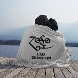 Плед 3D Led Zeppelin с потертостями на светлом фоне - фото 2