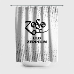 Штора 3D для ванной Led Zeppelin с потертостями на светлом фоне