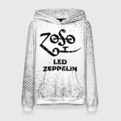 Женская толстовка 3D Led Zeppelin с потертостями на светлом фоне