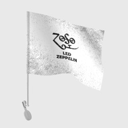 Флаг для автомобиля Led Zeppelin с потертостями на светлом фоне