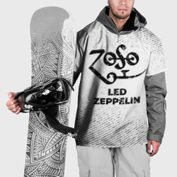 Накидка на куртку 3D Led Zeppelin с потертостями на светлом фоне