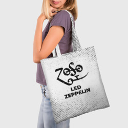 Шоппер 3D Led Zeppelin с потертостями на светлом фоне - фото 2