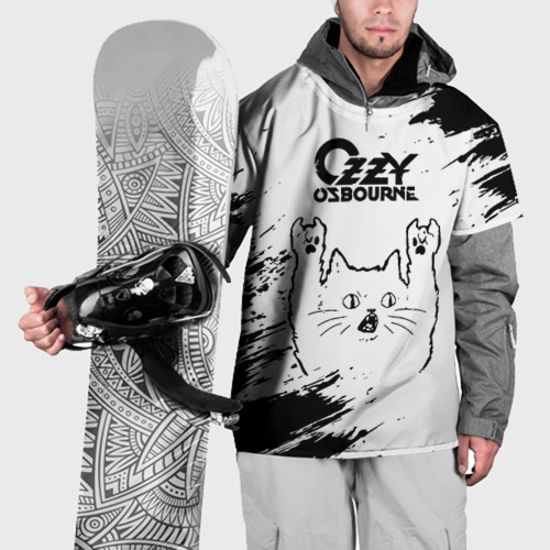 Накидка на куртку 3D Ozzy Osbourne рок кот на светлом фоне, цвет 3D печать