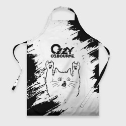 Фартук 3D Ozzy Osbourne рок кот на светлом фоне