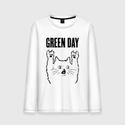 Мужской лонгслив хлопок Green Day - rock cat