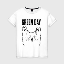 Green Day - rock cat – Футболка из хлопка с принтом купить со скидкой в -20%