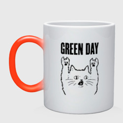 Кружка хамелеон Green Day - rock cat