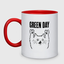 Кружка двухцветная Green Day - rock cat