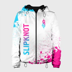 Женская куртка 3D Slipknot neon gradient style: надпись, символ