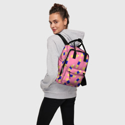 Женский рюкзак 3D Паттерн с подсолнечным маслом на розовом фоне - фото 2
