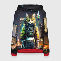 Женская толстовка 3D Cool cat in New York city at night