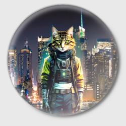 Значок Cool cat in New York city at night