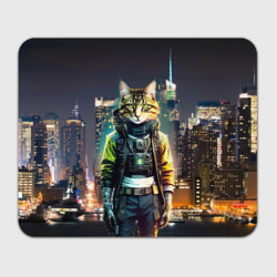 Прямоугольный коврик для мышки Cool cat in New York city at night