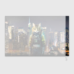 Флаг 3D Cool cat in New York city at night - фото 2