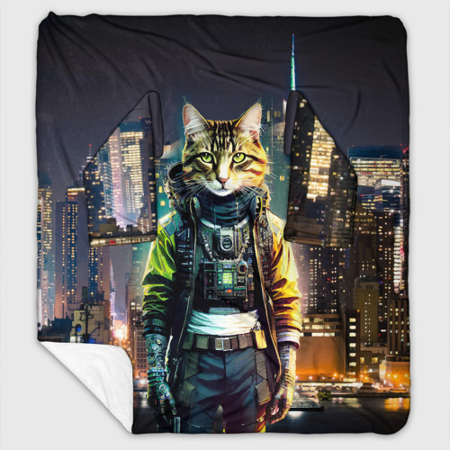 Плед с рукавами Cool cat in New York city at night