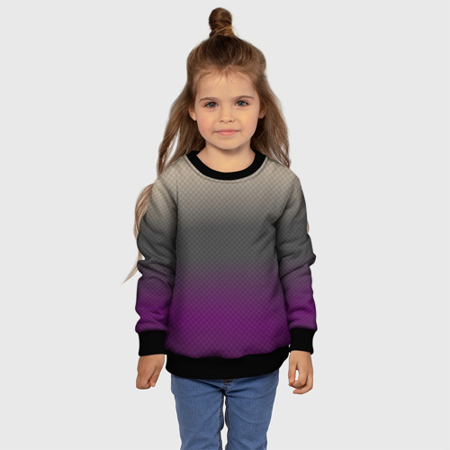 Детский свитшот 3D с принтом Фиолетовый и серый дым - Хуф и Ся, фото #4