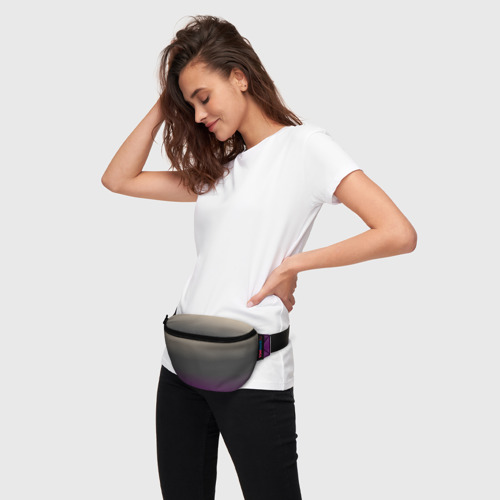 Поясная сумка 3D с принтом Фиолетовый и серый дым - Хуф и Ся, вид сбоку #3
