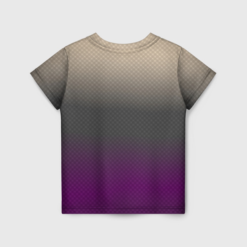 Детская футболка 3D с принтом Фиолетовый и серый дым - Хуф и Ся, вид сзади #1