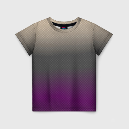 Детская футболка 3D с принтом Фиолетовый и серый дым - Хуф и Ся, вид спереди #2
