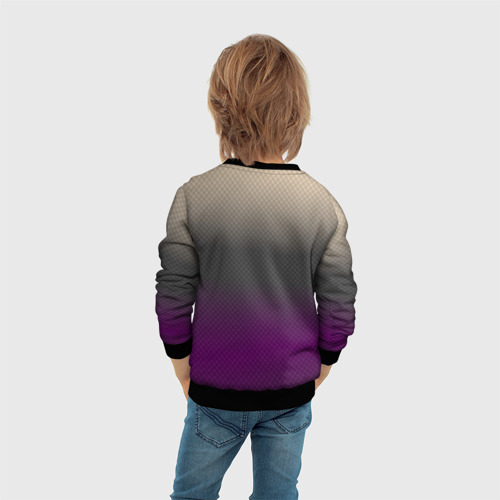 Детский свитшот 3D с принтом Фиолетовый и серый дым - Хуф и Ся, вид сзади #2