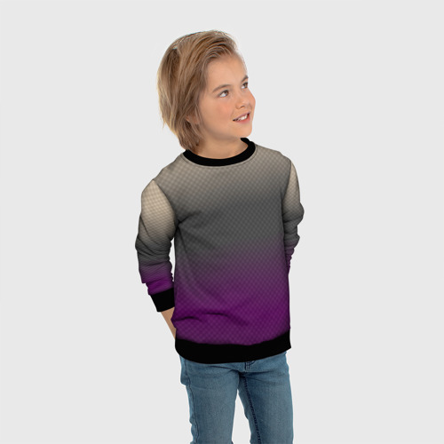 Детский свитшот 3D с принтом Фиолетовый и серый дым - Хуф и Ся, вид сбоку #3
