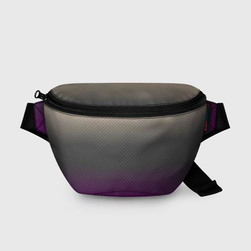 Поясная сумка 3D с принтом Фиолетовый и серый дым - Хуф и Ся, вид спереди #2