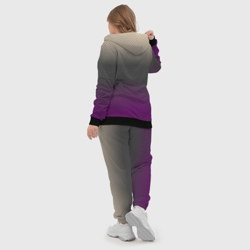 Женский костюм 3D с принтом Фиолетовый и серый дым - Хуф и Ся, вид сзади #2
