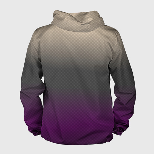 Мужская ветровка 3D с принтом Фиолетовый и серый дым - Хуф и Ся, вид сзади #1