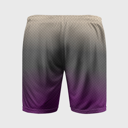 Мужские шорты спортивные с принтом Фиолетовый и серый дым - Хуф и Ся, вид сзади #1