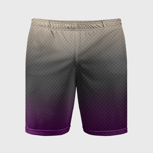 Мужские шорты спортивные с принтом Фиолетовый и серый дым - Хуф и Ся, вид спереди #2