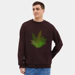 Мужской свитшот oversize без начеса хлопок Кустик папоротника - фото 2
