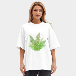 Женская футболка Oversize хлопок premium Кустик папоротника - фото 2