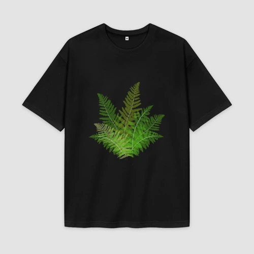 Мужская футболка Oversize хлопок premium Кустик папоротника