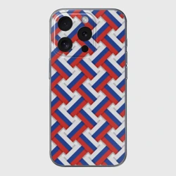 Чехол для iPhone 15 Pro силиконовый с защитой камеры Россия - плетёнка