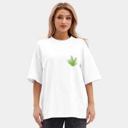 Женская футболка Oversize хлопок premium Кустик папоротника - мини - фото 2
