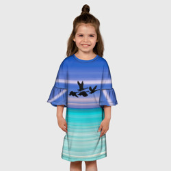 Детское платье 3D Летят лебеди - фото 2
