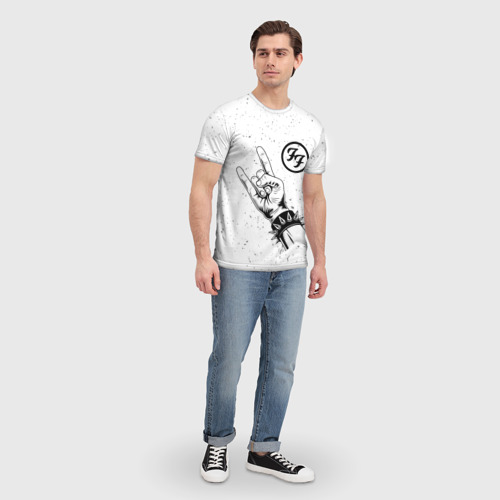 Мужская футболка 3D Foo Fighters и рок символ, цвет 3D печать - фото 5