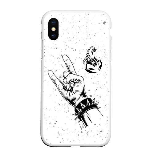 Чехол для iPhone XS Max матовый Scorpions и рок символ