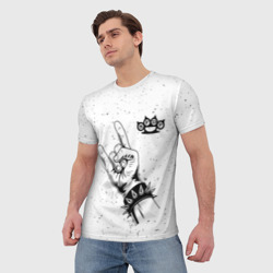 Мужская футболка 3D Five Finger Death Punch и рок символ - фото 2