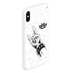 Чехол для iPhone XS Max матовый Five Finger Death Punch и рок символ - фото 2