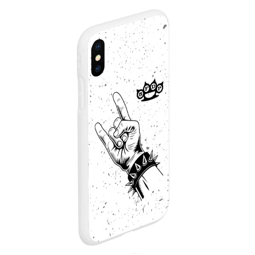 Чехол для iPhone XS Max матовый Five Finger Death Punch и рок символ - фото 3