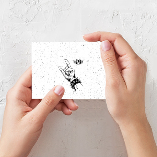 Поздравительная открытка Five Finger Death Punch и рок символ, цвет белый - фото 3