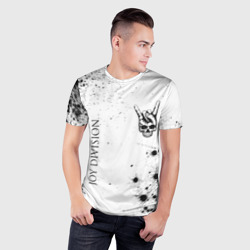 Мужская футболка 3D Slim Joy Division и рок символ на светлом фоне - фото 2